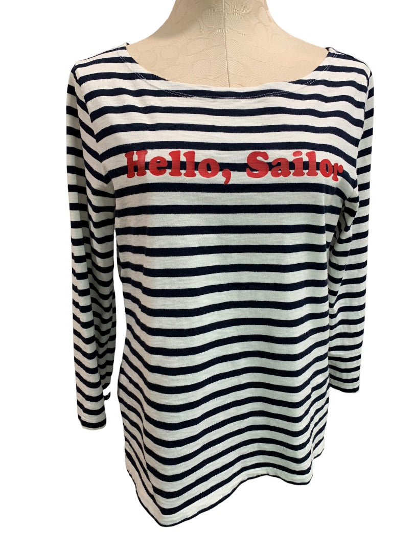 Medium J.Crew Women's "Hello, Sailor" Striped 3/4 Sleeve Tshirt