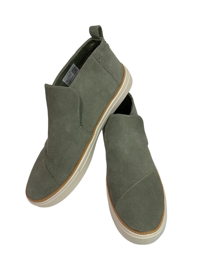 Size 11 TOMS Women's New Paxton Vetiver Grey Suede Pull On Sneaker 10016790