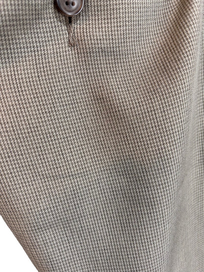 36 x 32 Haggar Men's Brown Micro Houndstooth Cuffed Dress Pants