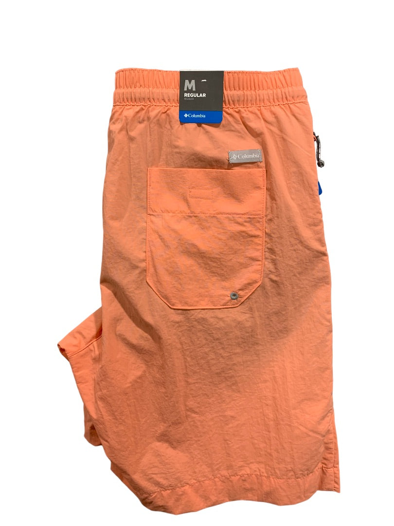 Medium Columbia New Men's Summerdry Peach Shorts Mesh Lined Pull on 8" Inseam