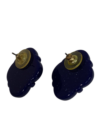 Avon Arabesque Faux Resin Lapis Lazuli Cinnabar Beaded Earrings