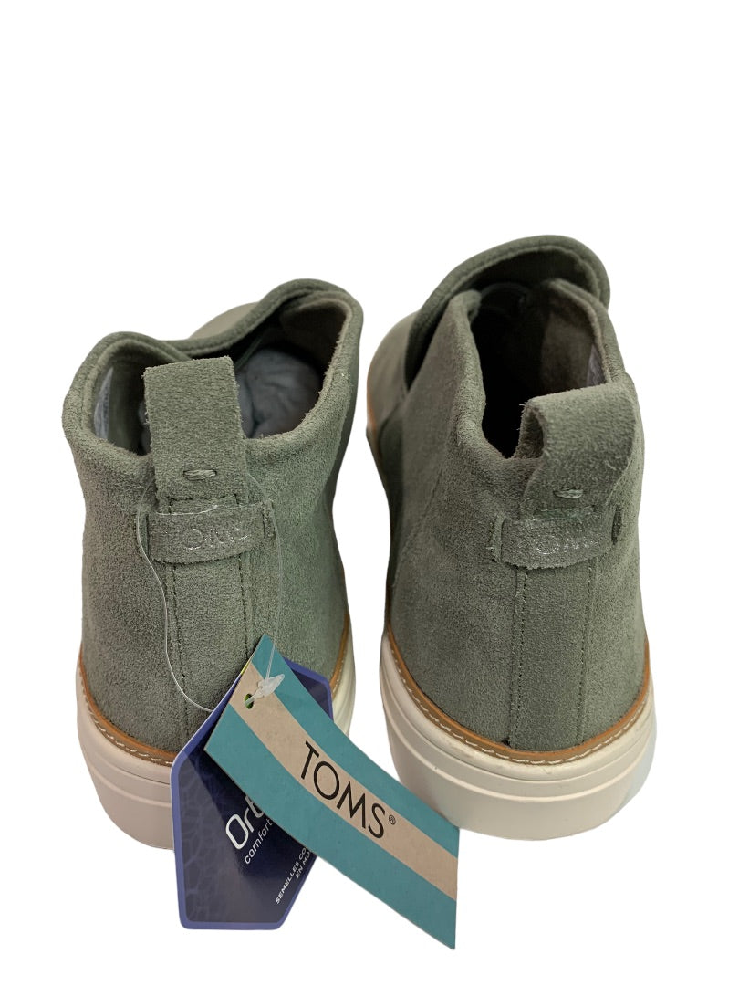 Size 11 TOMS Women's New Paxton Vetiver Grey Suede Pull On Sneaker 10016790