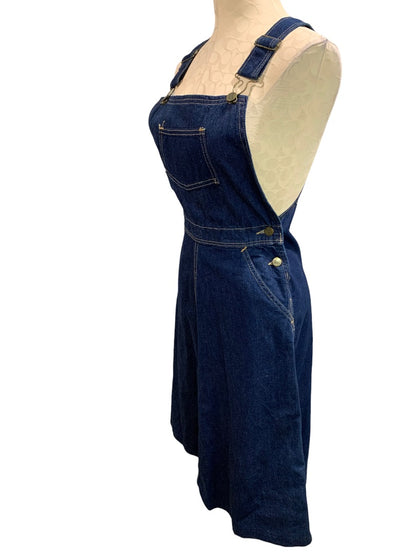 Size 9 Madewell Vintage Denim Jean Overall Jumper Skirt 1970s