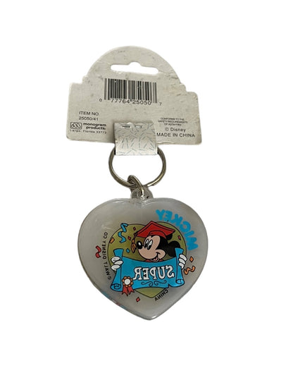 Mickey & Friends Keyring Super Graduate 25050/41 Plastic Heart Key Chain