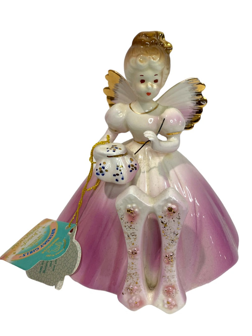 Josef Original 11 Years Porcelain Birthday Angel Girl Figurine 5.5"h Hang Tag Tag