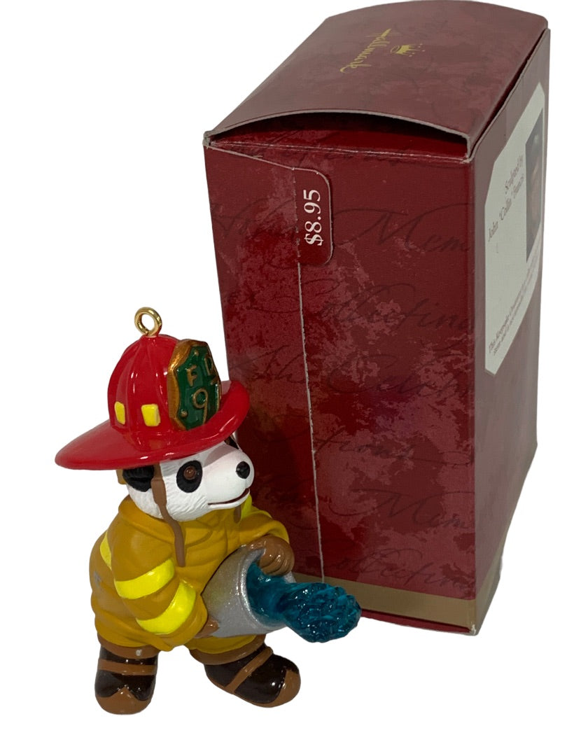 Hallmark Keepsake Ornament 1997 "Bucket Brigade" Panda Firefighter John Collin Francis