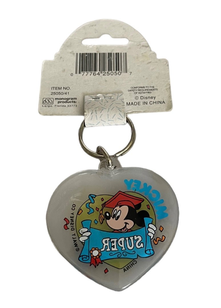 Mickey & Friends Keyring Super Graduate 25050/41 Plastic Heart Key Chain