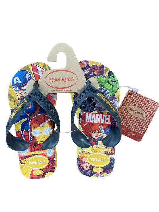 10c Havaianas Youth Marvel Comics Orange Citrus Flip Flops Sandals New