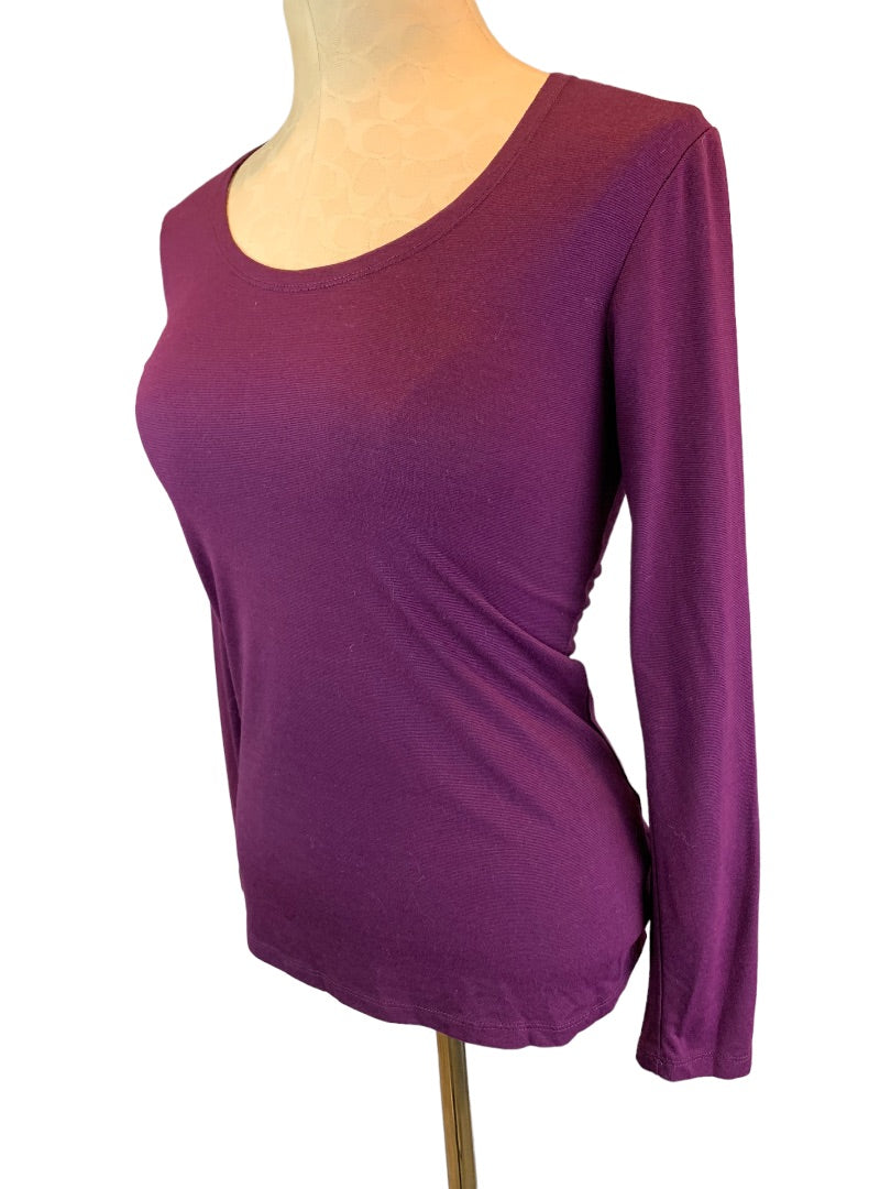 Medium 32 Degrees Heat Women's Purple Scooop Neck Base Layer Dark Purple