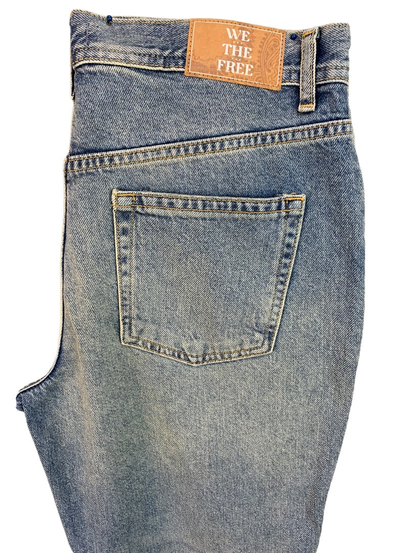 29 We the Free Women's Distressed Maggie Mid Rise Straight Leg Buttonfly Jeans New