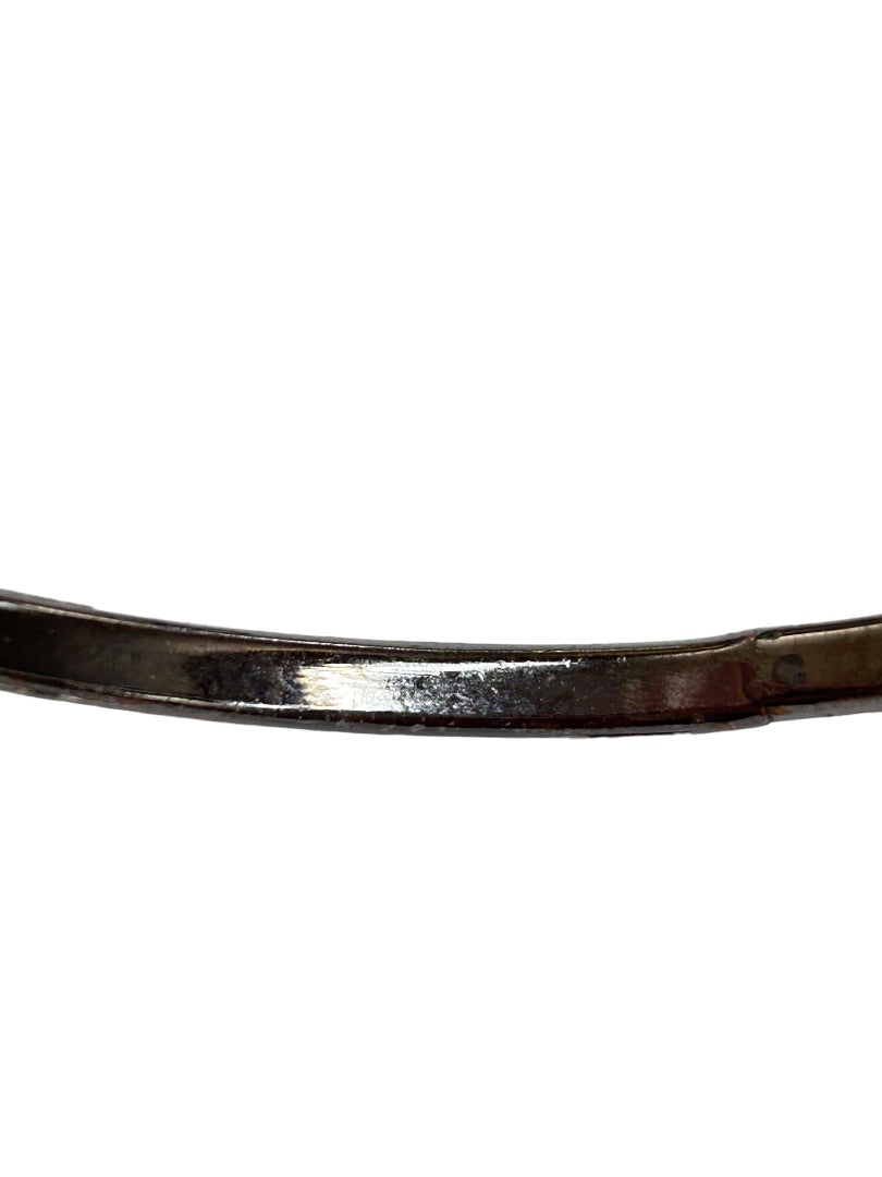 Silvertone Bangle Bracelet Rhinestone Studded 2.5" Diameter
