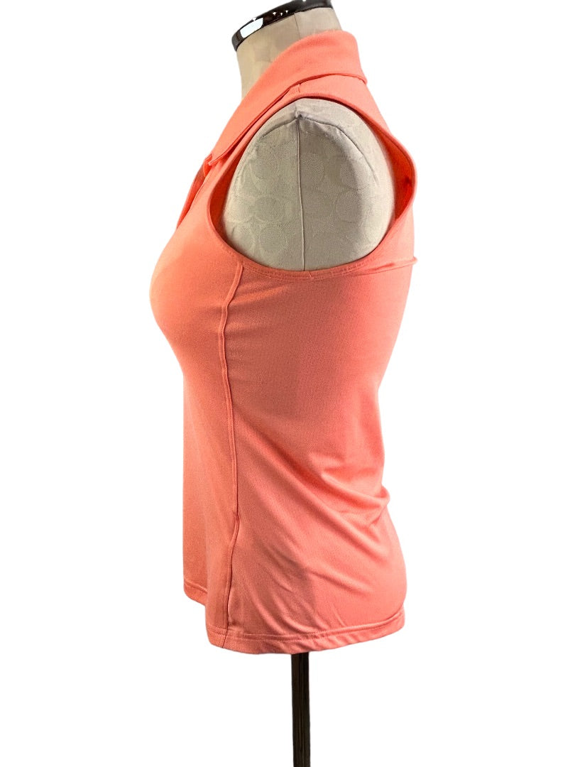 XS Adidas Women's Bright Peach Golf Polo Sleeveless