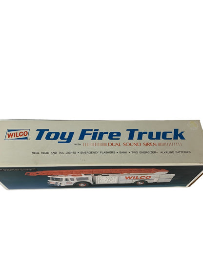 Vintage 1990 Wilco Toy Fire Truck Back Lights Sirens in Original Box