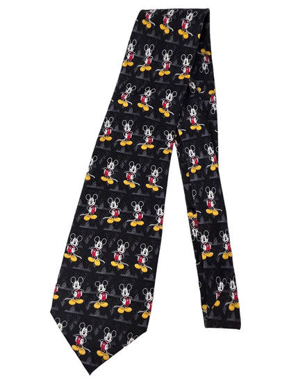 Mickey Unlimited Men's Silk Necktie Mickey Mouse Blacck 58" Length