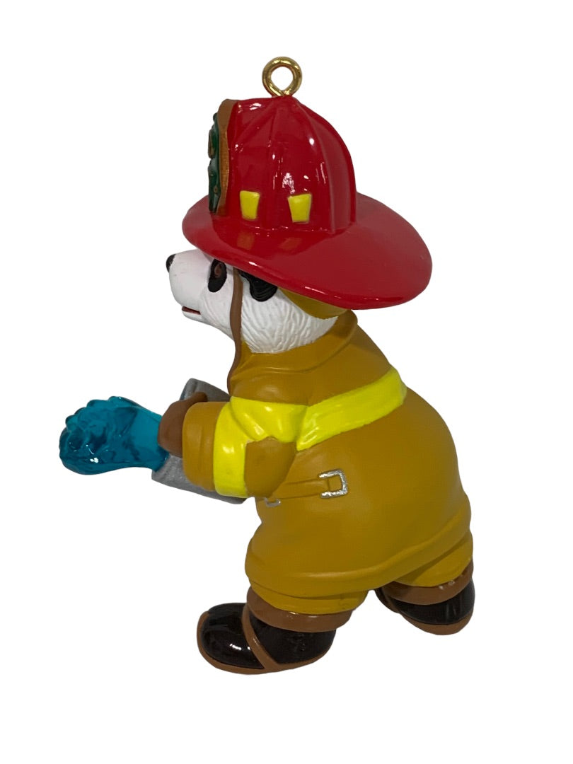 Hallmark Keepsake Ornament 1997 "Bucket Brigade" Panda Firefighter John Collin Francis