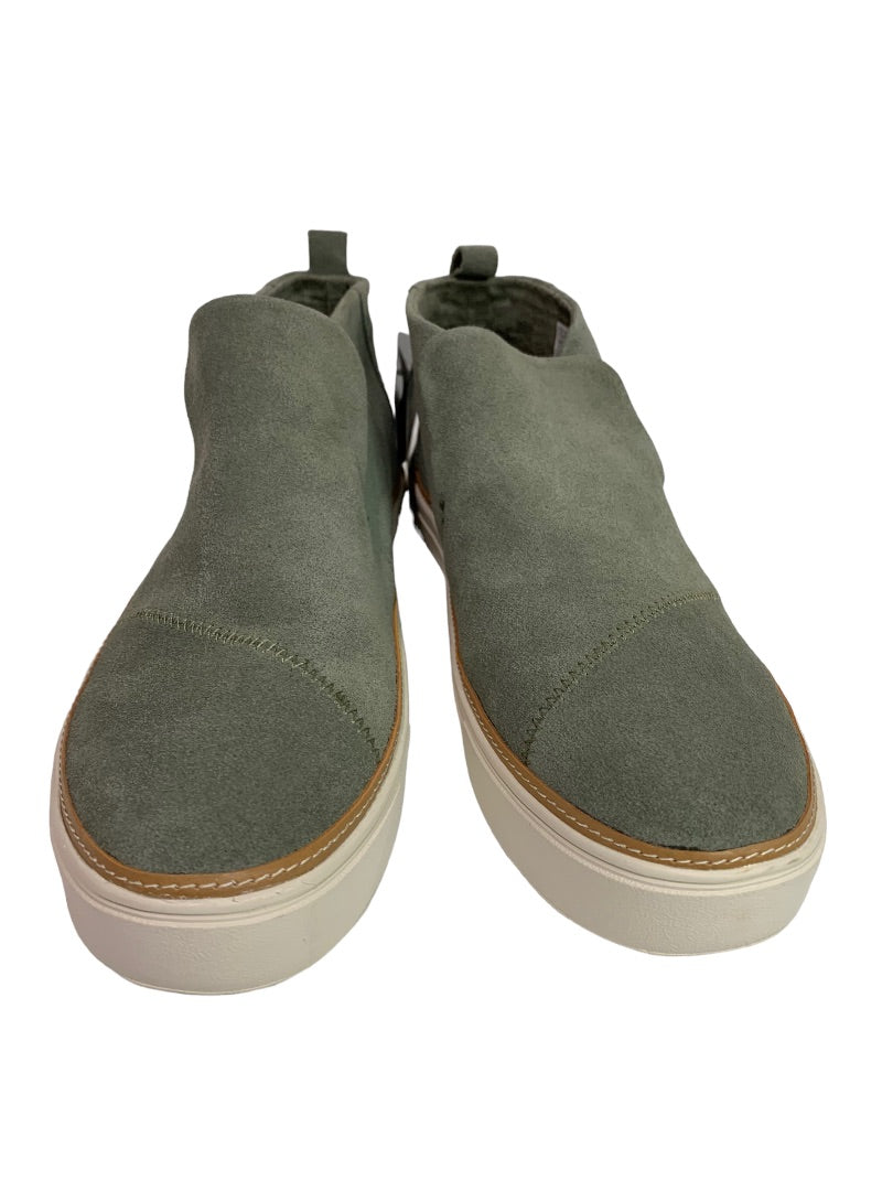 Size 11 TOMS Women's New Paxton Vetiver Grey Suede Pull On Sneaker 10016790