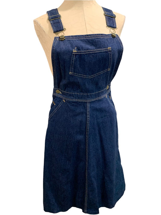 Size 9 Madewell Vintage Denim Jean Overall Jumper Skirt 1970s