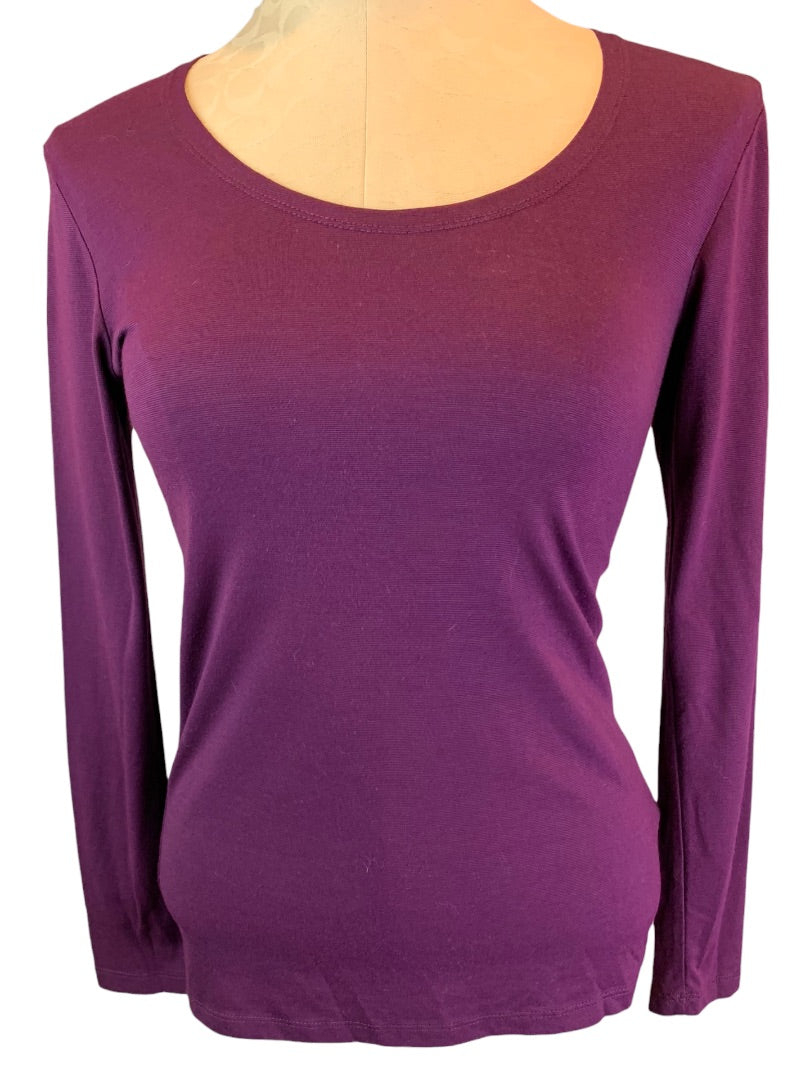 Medium 32 Degrees Heat Women's Purple Scooop Neck Base Layer Dark Purple