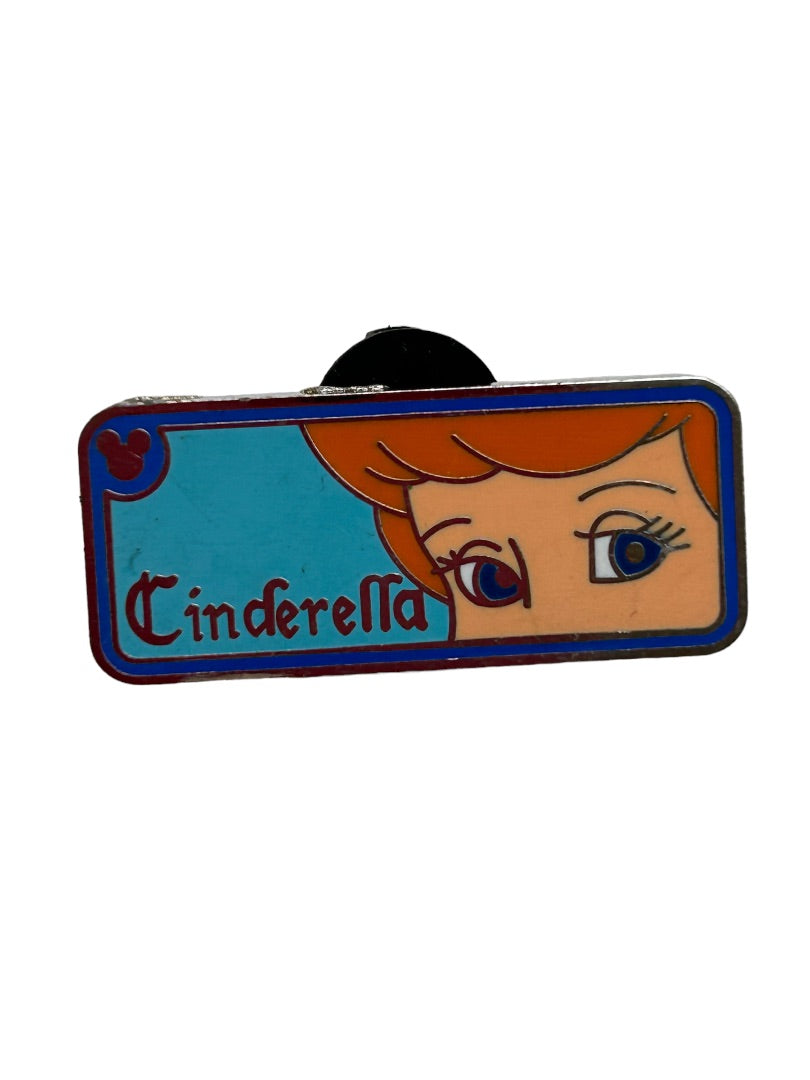 2007 Disney Trading Pin Cinderella Text and Eyes Rectangle 1.25" x .5"