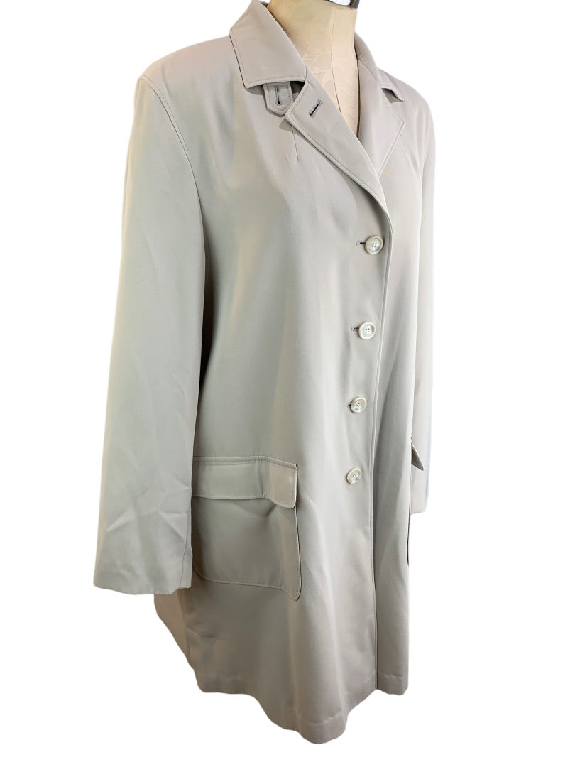 Large Gallery Women's Tan Jacket Pockets Overcoat Style