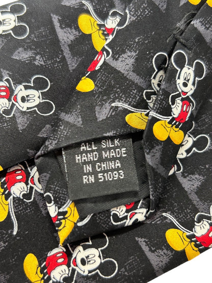 Mickey Unlimited Men's Silk Necktie Mickey Mouse Blacck 58" Length