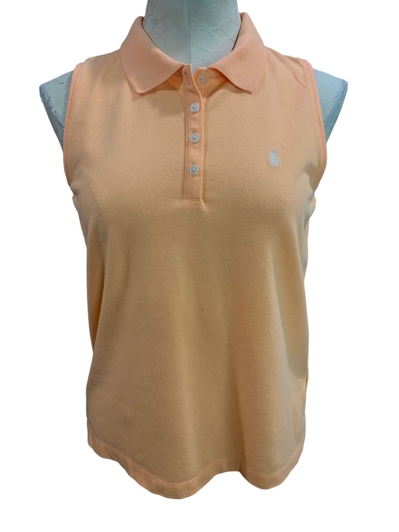 Small J.Crew Peach Color Sleeveless Women's Collared Golf Polo Shirt