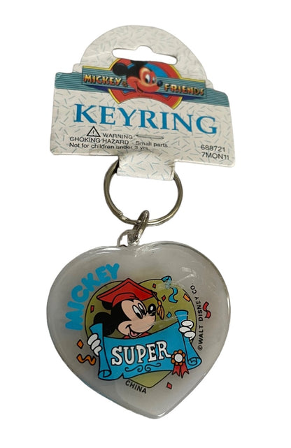 Mickey & Friends Keyring Super Graduate 25050/41 Plastic Heart Key Chain