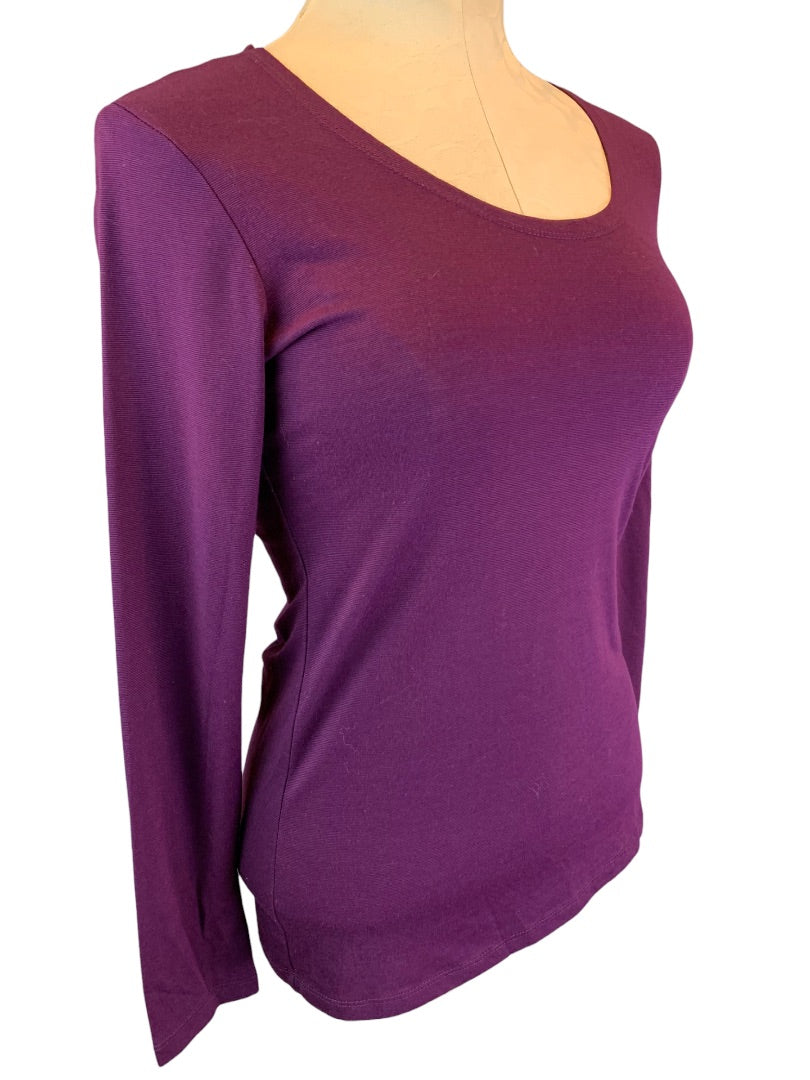 Medium 32 Degrees Heat Women's Purple Scooop Neck Base Layer Dark Purple