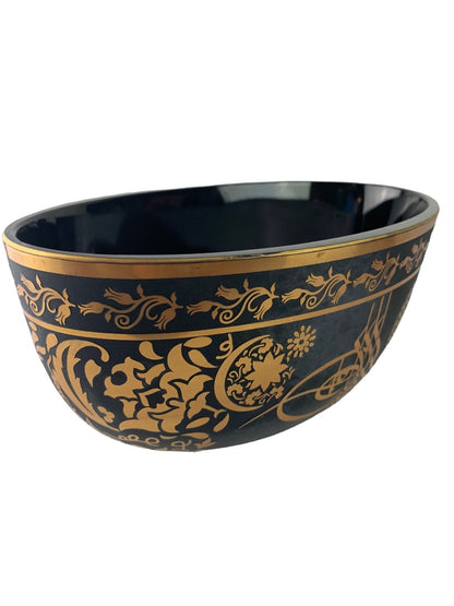 Turkish Limited Edtn DecOriam Osmanli Koleksiyonu Gilded Enamel Glass Bowl