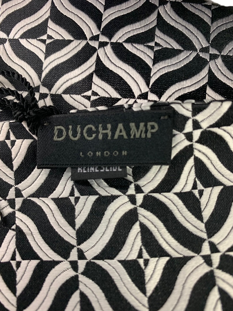 Duchamp London New Silk Scarf Double Faced Fringed 56"L x 6.5"W