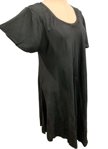 Free Size India Boutique Lightweight Black Pullover New Dress Slightly Sheer