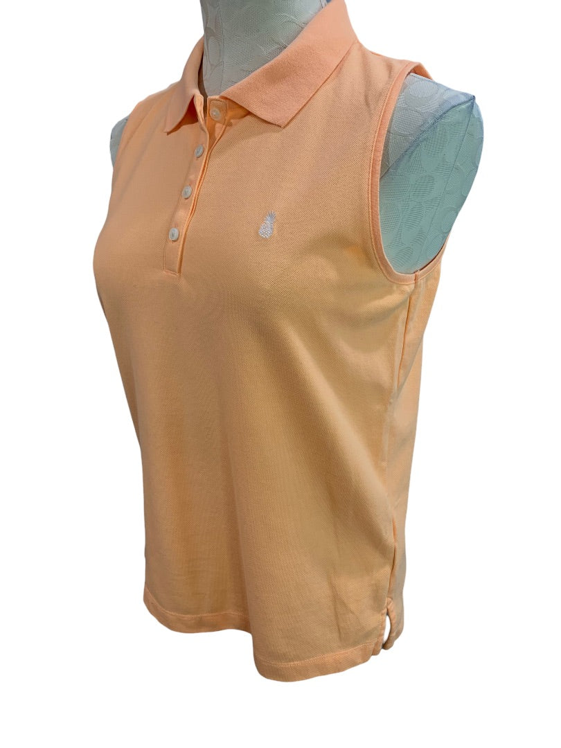 Small J.Crew Peach Color Sleeveless Women's Collared Golf Polo Shirt