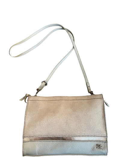 The Sak Glitter Rose Gold Leather Zipper Closure Handbag Crossbody