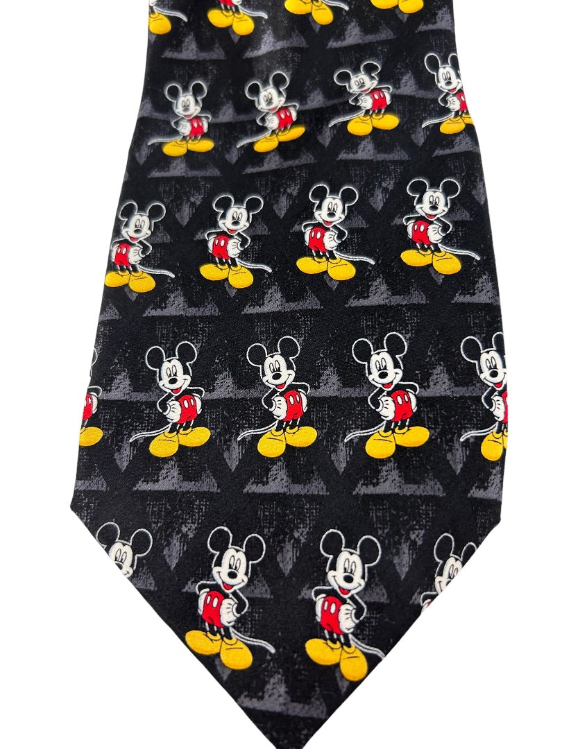 Mickey Unlimited Men's Silk Necktie Mickey Mouse Blacck 58" Length