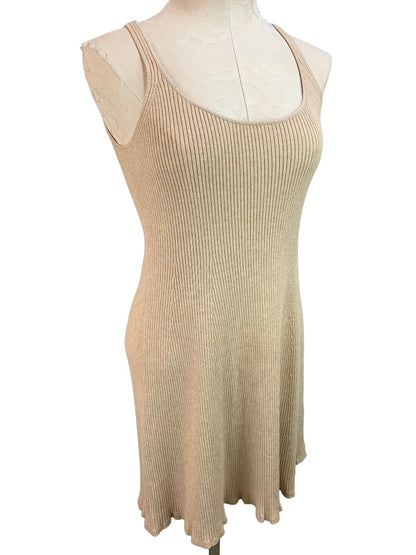 Small J.Crew Women's Tan Sculpted Rib Sleeveless Sweater Dress Style#BI279