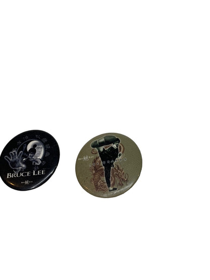 Set of 2 Bruce Lee Pinback Buttons "The Dragon" 1.75" Diameter