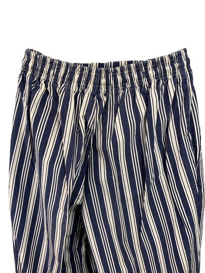 Medium Gap Women's Pull On Navy Blue White Stripe Pants Pockets Y2K