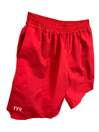 XXL TYR Men's Classic Deck Swim Shorts Trunks Pull On Red New UPF 50+