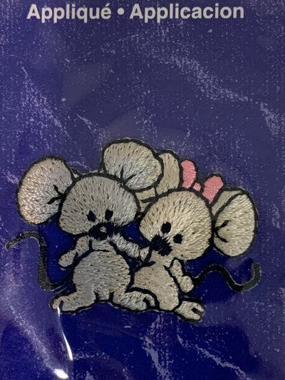 Patch it Up Application Mice Mouse Iron On Rayon 1.5" Sewing Novelty New