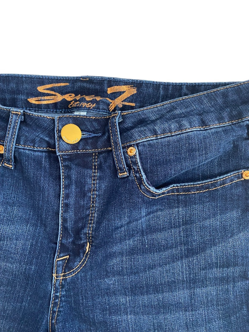 6 Seven Weekend Blue Jeans Denim Bermuda Shorts