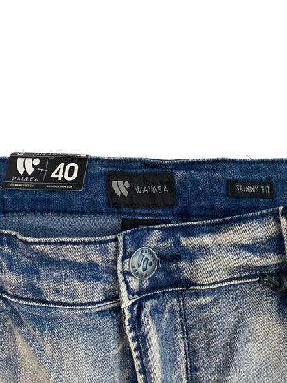 40 Waimea Casual Denim Jeans Distressed Skinny Fit Medium Wash Men's NWT