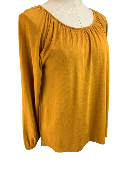 Small Old Navy Women's New Gold Jersey Knit Long Sleeve Top Shirt