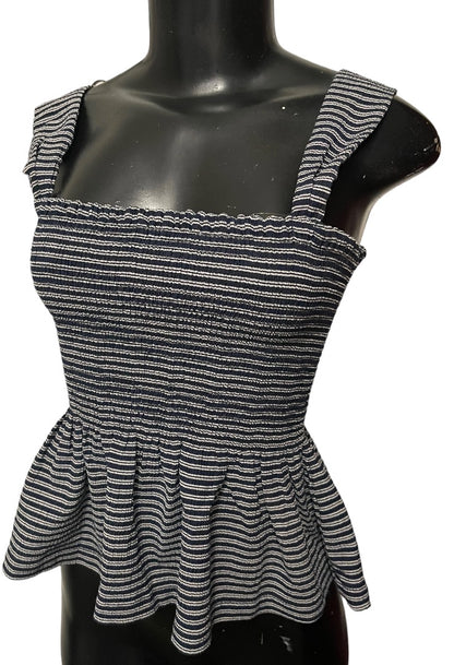 XXS Madewell Texture & Thread Smocked Peplum Tank Top