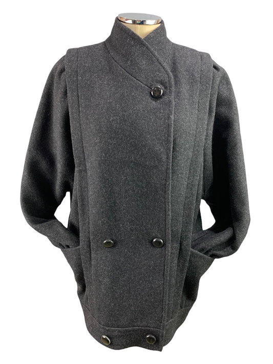 9/10 International Scene Women's Wool Blend Vintage 1980s Winter Coat Gray