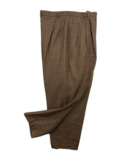 Size 14 Chelsea Campbell Women's Wool Dress Pants Brown Houndstooth Vintage