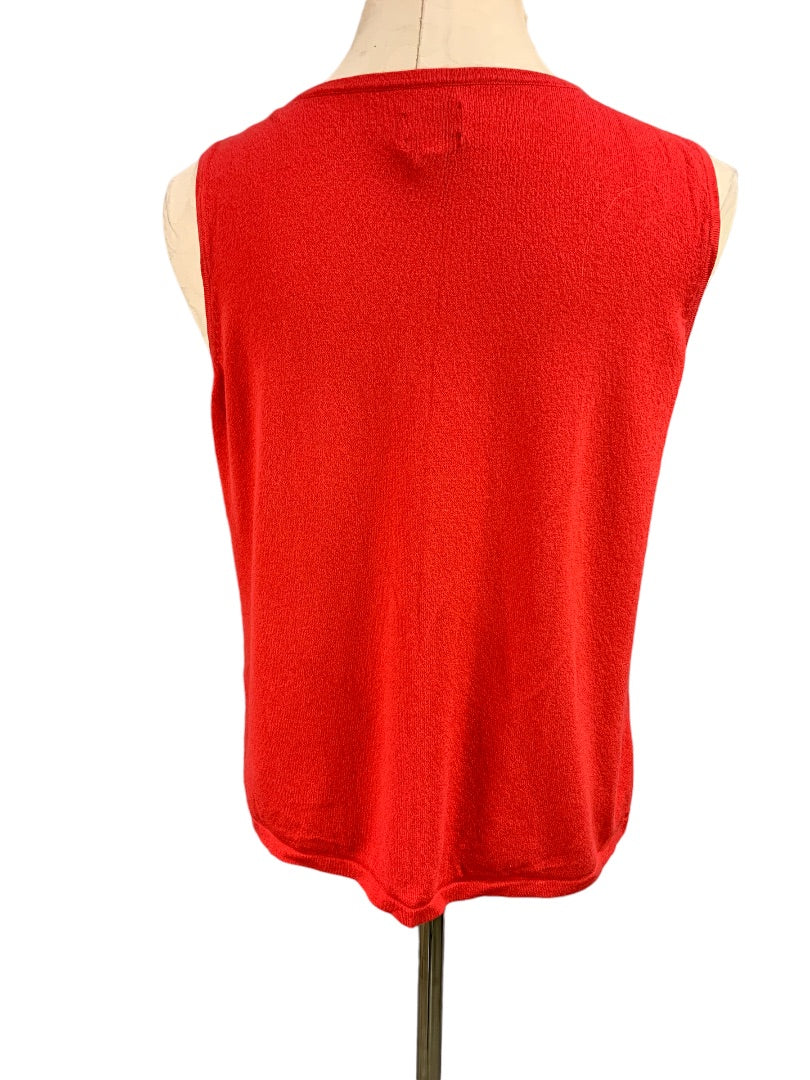 XL Chico's Women's Sleeveless Light Red Sweater Shell Sleeveless