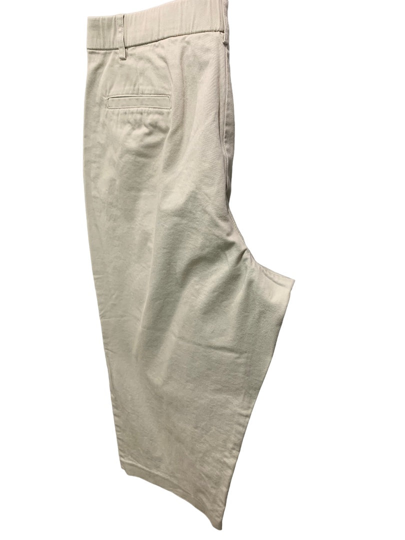 Size 14P Studio Works Petite Women's Tan Capri Pants Cotton Stretch