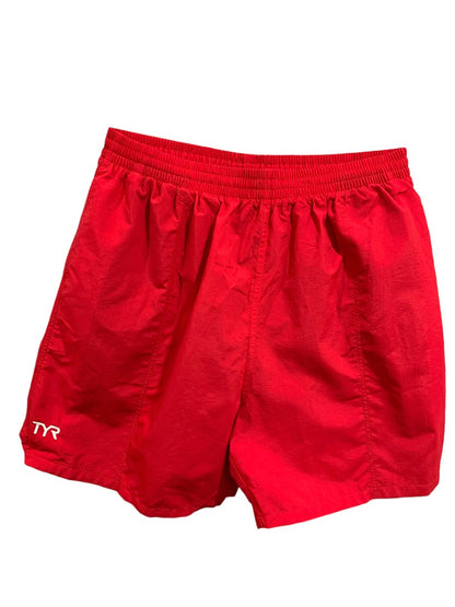 XXL TYR Men's Classic Deck Swim Shorts Trunks Pull On Red New UPF 50+