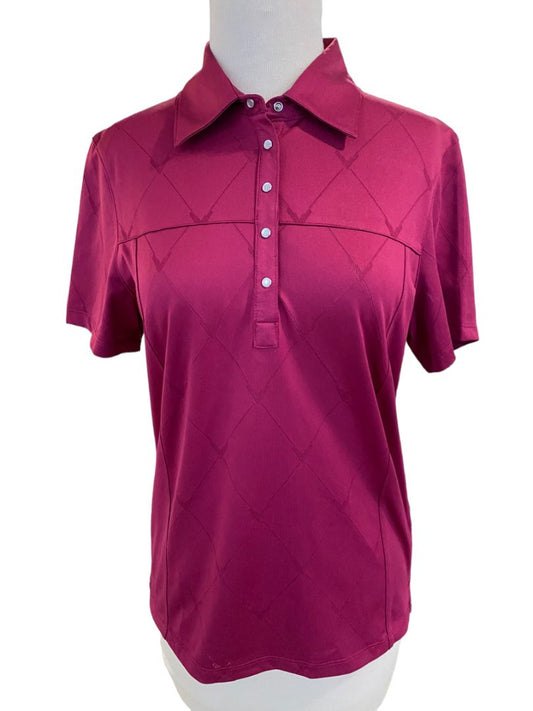 Medium Callaway Women's Magenta Golf Shirt Collard