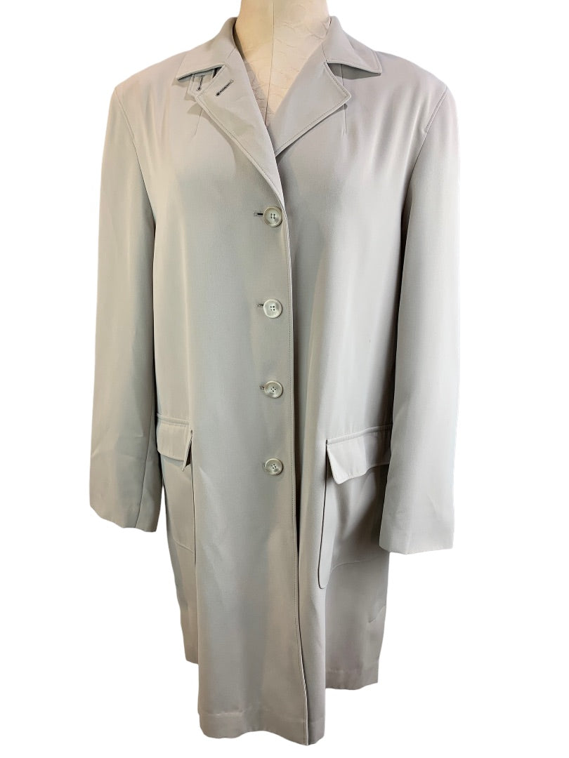 Large Gallery Women's Tan Jacket Pockets Overcoat Style